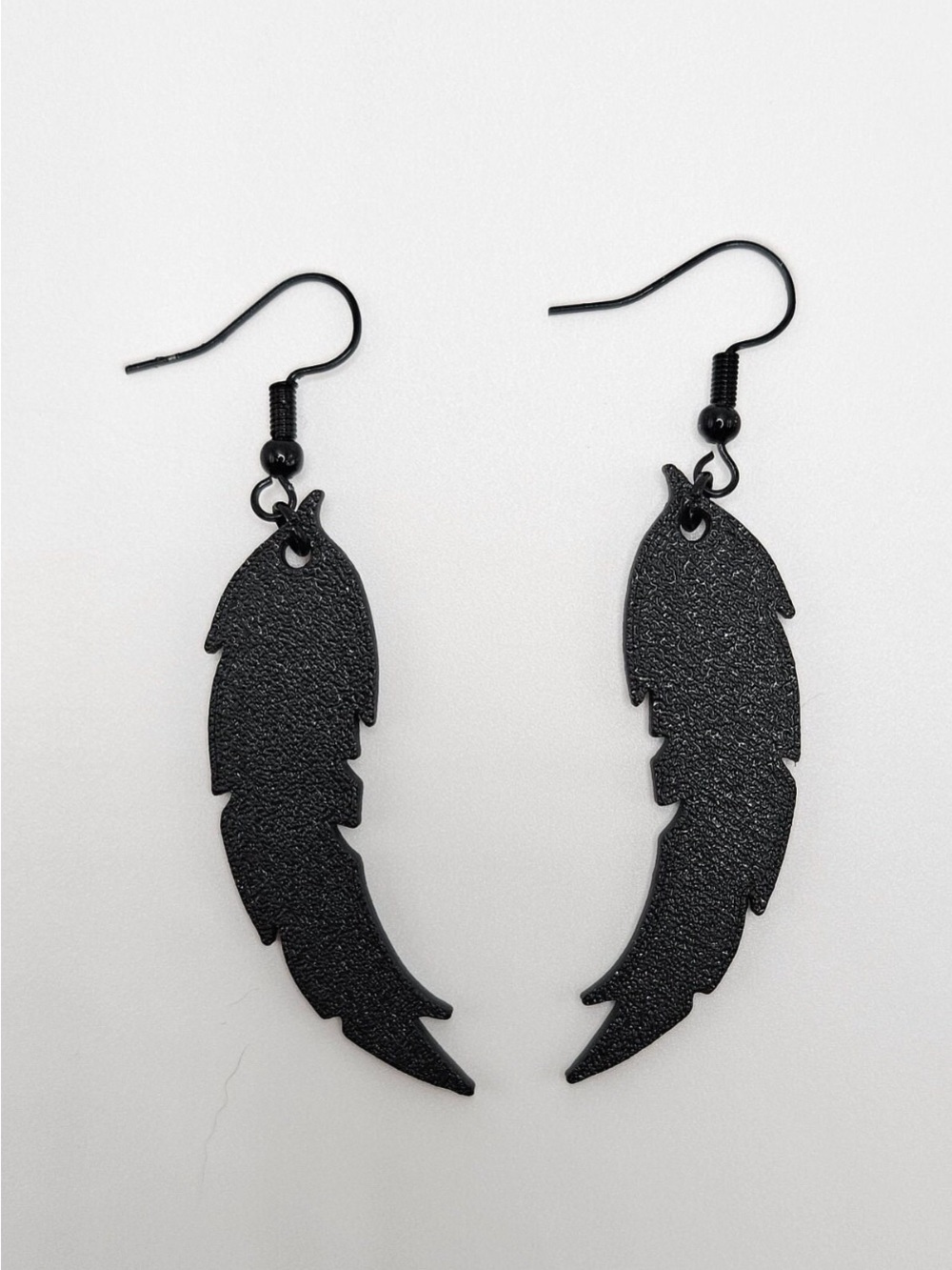 Black Feather Drop Earrings - Women Accessories